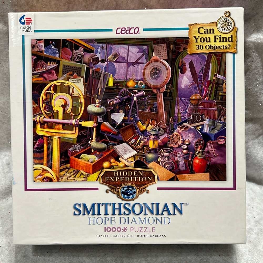 Ceaco jigsaw puzzle SMITHSONIAN: HOPE DIAMOND Hidden Object 1000 pc SALE🔴3/$25!
